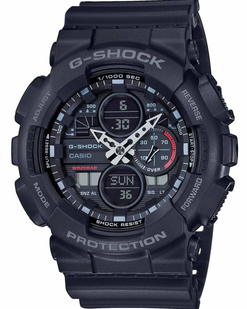 CASIO G-Shock Chronograph - GA-140-1A1ER Black case with Black Rubber Strap