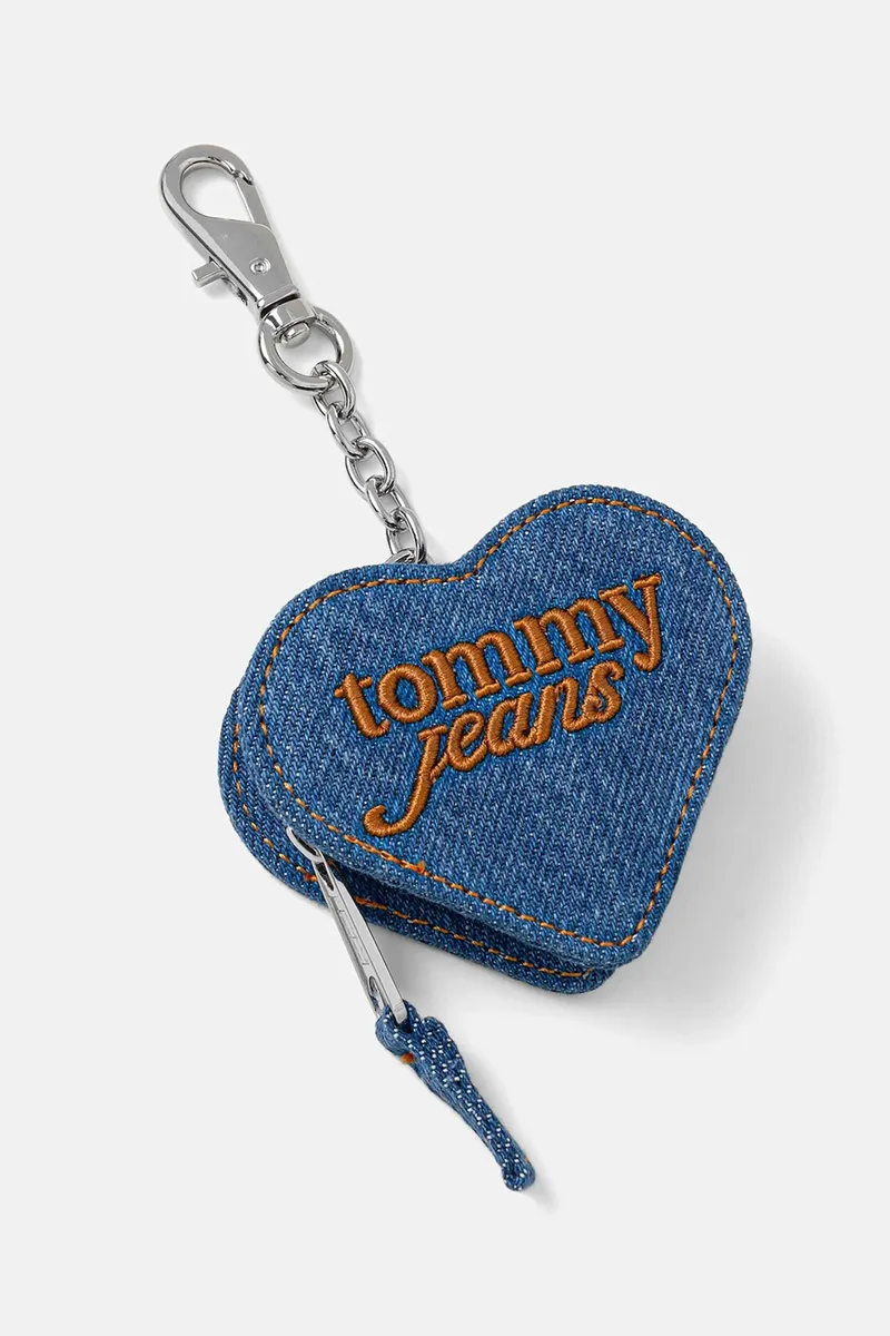 Tommy Jeans γυναικείο μπρελόκ με κρίκο και ανάγλυφο logo - AW0AW18595 Denim Blue