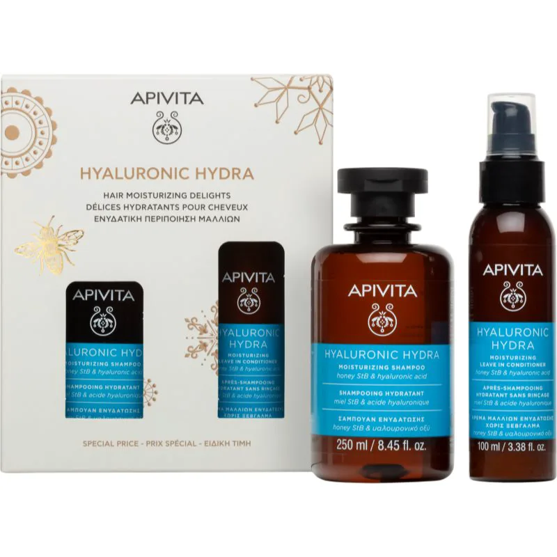 Apivita Hyaluronic Hydra Hair Moisturizing Delights σετ δώρου για ενυδάτωση και λάμψη