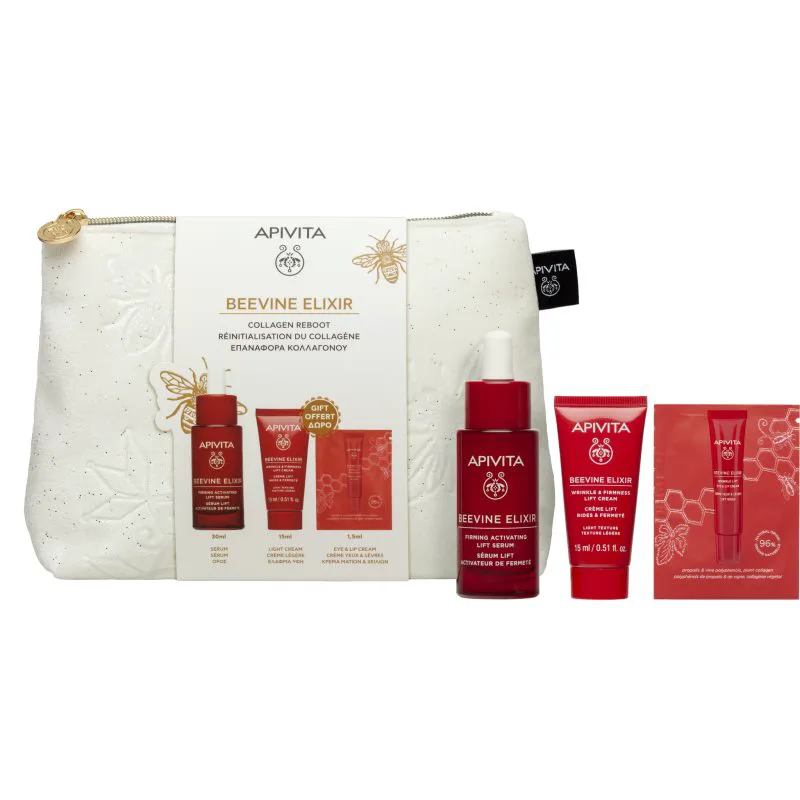 Apivita Beevine Elixir Gift Pouch χριστουγεννιάτικο σετ δώρου για ενίσχυση επιδερμίδας πρόσωπου