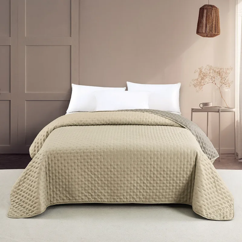 Κουβερλί 2 Όψεων Microfiber Υπέρδιπλο 220x240εκ. Renzo Ecru-Grey Melinen 20003332 (Ύφασμα: Microfiber, Χρώμα: Γκρι, Μέγεθος: Υπέρδιπλα) - MELINEN - 20003332