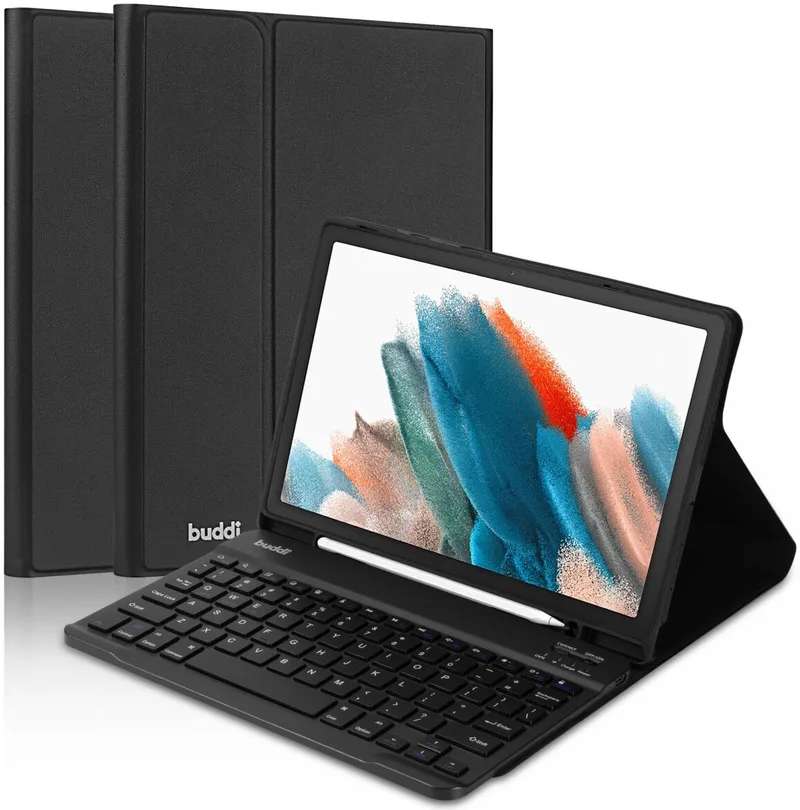 Buddi Zuna Keyboard Case - Θήκη με Υποδοχή για Γραφίδα και Πληκτρολόγιο Bluetooth - Samsung Galaxy Tab A8 10.5" 2021 X200 / X205 - Black (8719246386619)