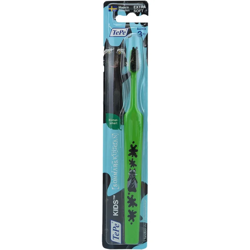 TePe Kids Sommarskuggan Extra Soft 3+ Years Toothbrush Οδοντόβουρτσα με Μικρή Κωνική Κεφαλή & Πολύ Μαλακές Ίνες Κατάλληλη για τα Πρώτα Δόντια 1 Τεμάχιο - Πράσινο