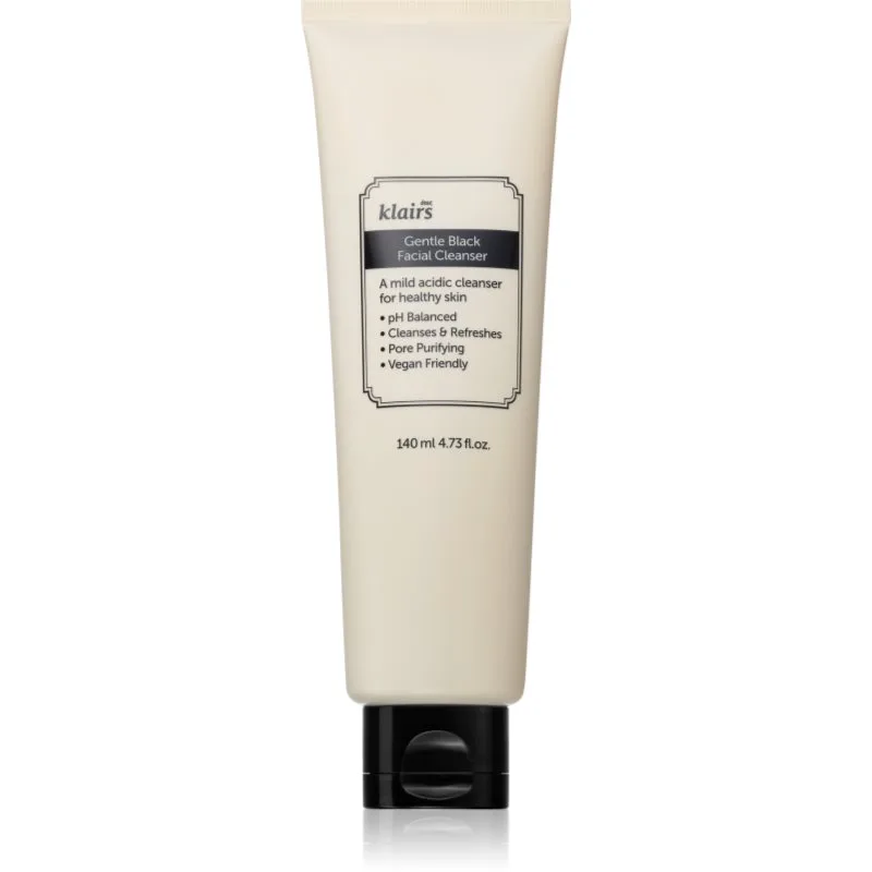 Klairs Gentle Black Facial Cleanser απαλό καθαριστικό τζελ για ευαίσθητη επιδερμίδα 140 ml