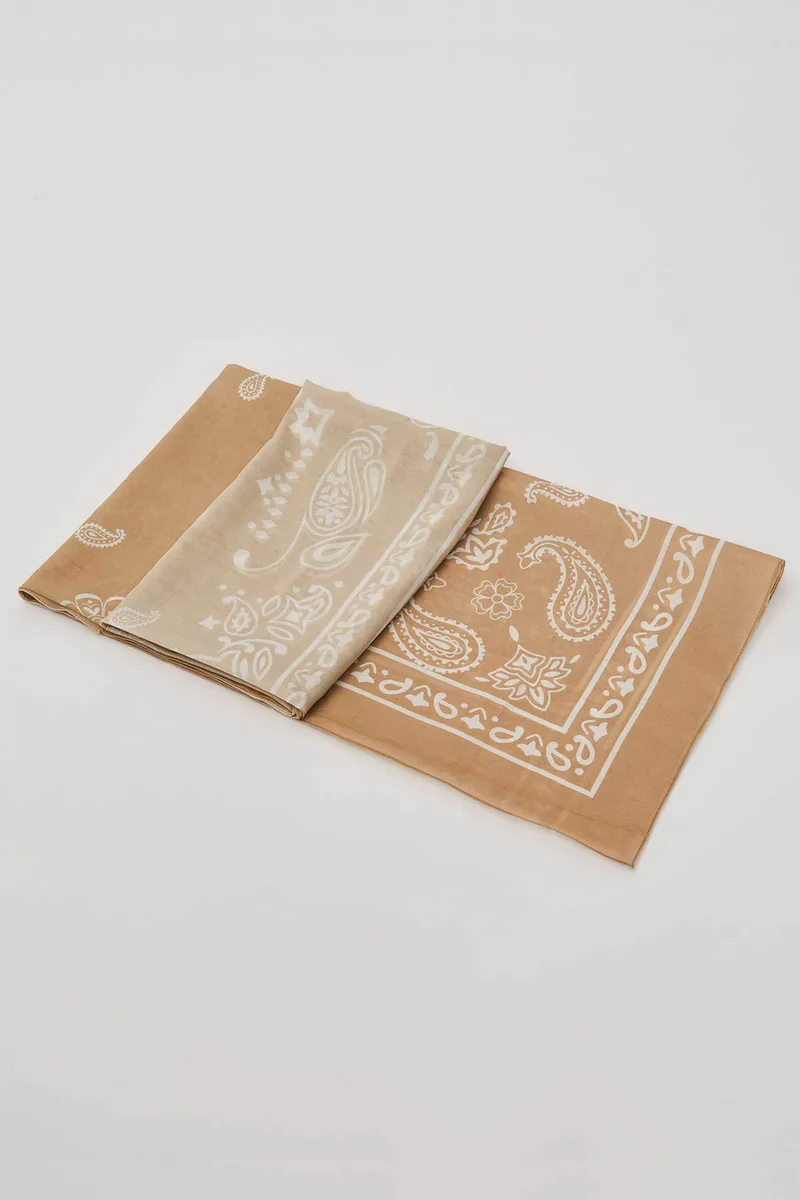 Gaudi ανδρικό φουλάρι με print "Gave" - V6AE-12910 Κρέμ