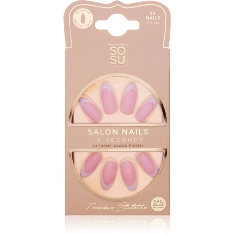 SOSU Cosmetics Salon Nails Ψεύτικα νύχια απόχρωση Frenchie 24 τμχ