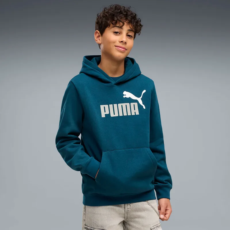 PUMA KIDS ESSENTIALS TWO COLOR NO. 1 LOGO HOODIE ΜΠΛΕ