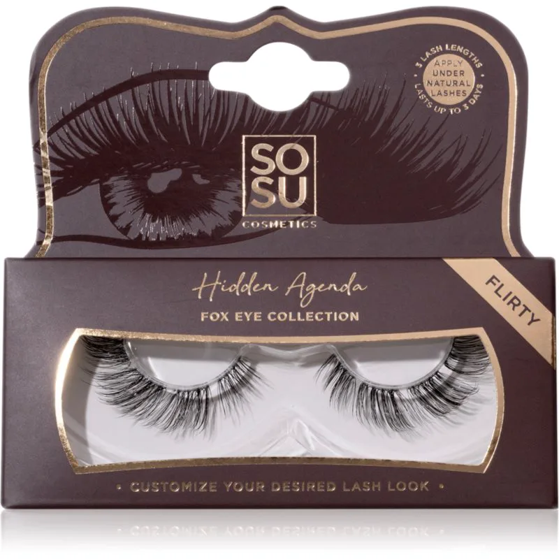 SOSU Cosmetics Hidden Agenda Fox Eye Collection τεχνητές βλεφαρίδες απόχρωση Flirty 1 τμχ