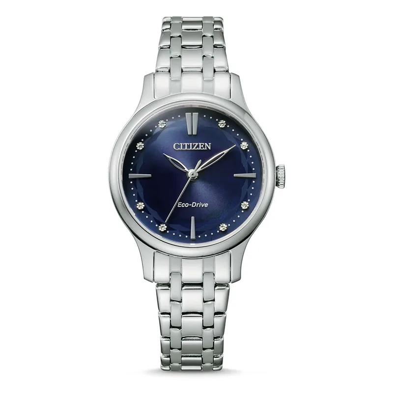 CITIZEN Elegance Ladies Eco-Drive Crystals Silver Stainless Steel Bracelet EM0890-85L