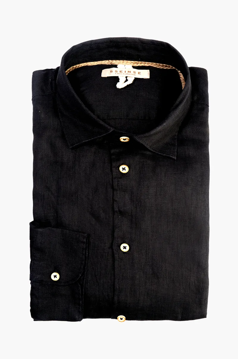 SSEINSE Πουκάμισα Camicia M/L - BLACK-CE830SS-BLACK