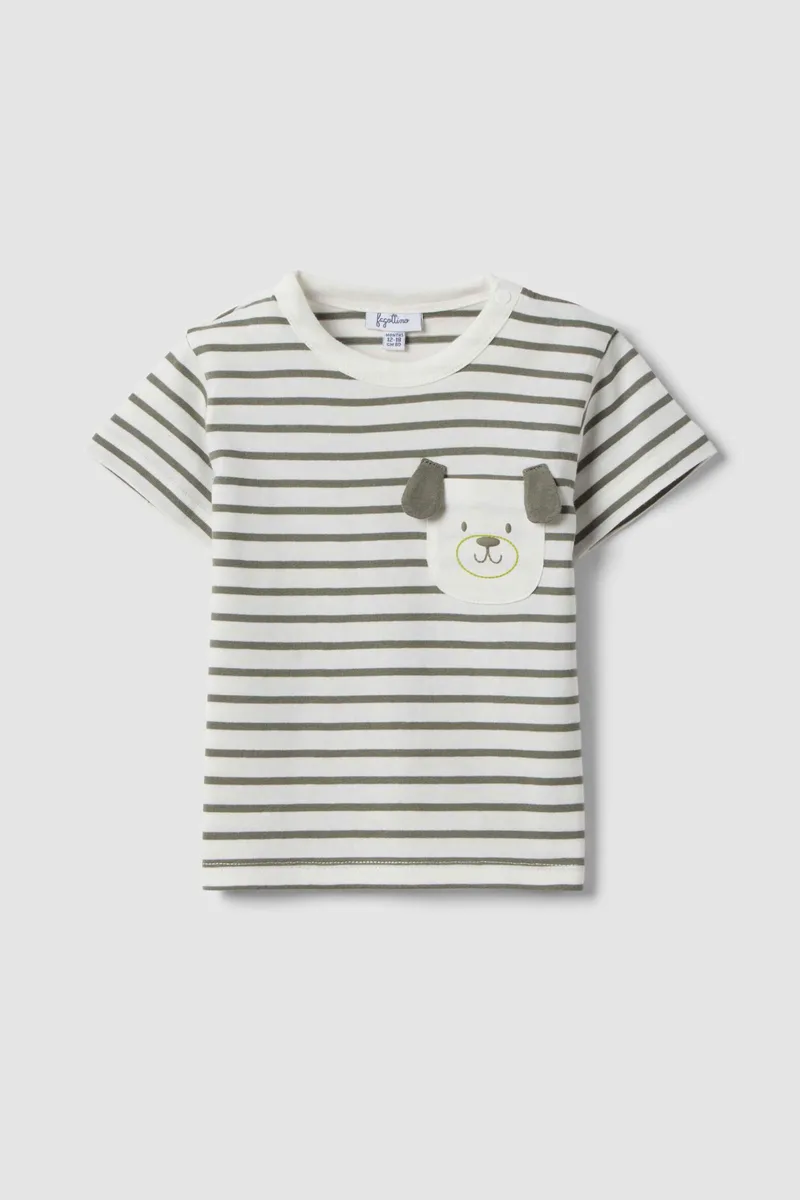 OVS βρεφικό T-shirt με ριγέ σχέδιο Regular Fit - 002656280 Λευκό