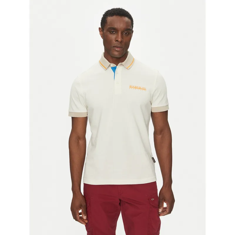 Napapijri Polo E-Zeri NP0A4ID4 Εκρού Regular Fit