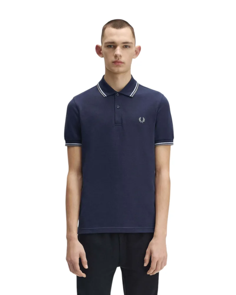 Fred Perry Ανδρική Μπλούζα Twin Tipped Polo M3600-Z47 Μπλε