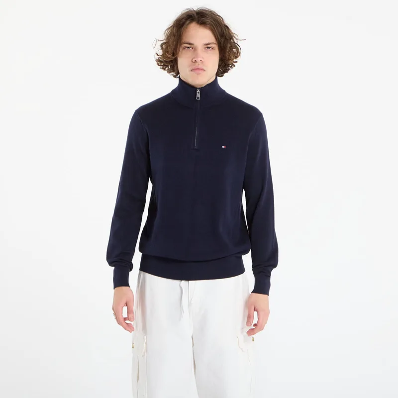 Πουλόβερ Tommy Hilfiger Pima Org Ctn Cashmere Zip Mock Desert Sky XL