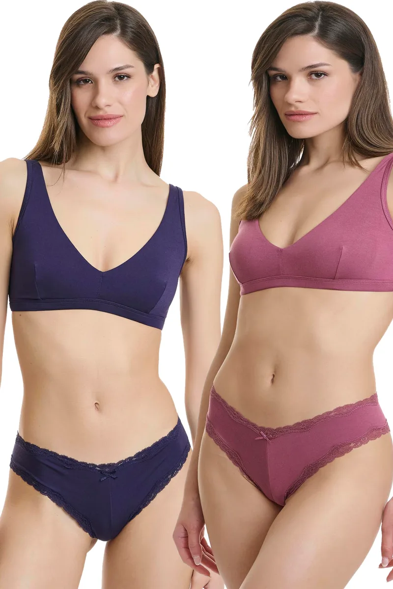 Walk γυναικεία εσώρουχα Lace Brazilian από ύφασμα bamboo (Συσκ. 2 τεμαχίων)-W2014-0361