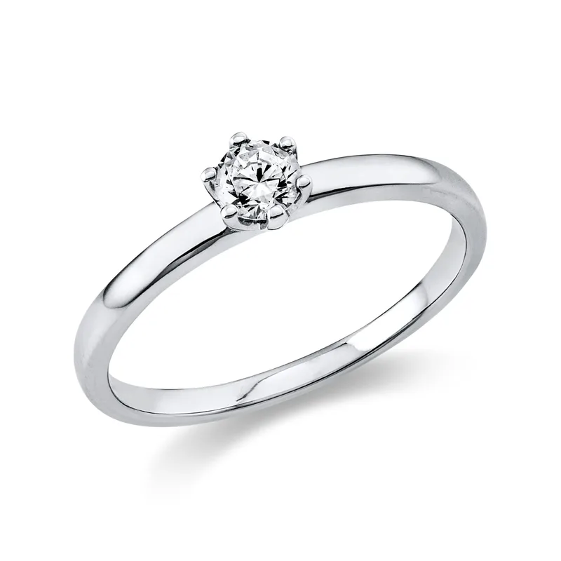 Diamond Group Μονόπετρο Δαχτυλίδι με Διαμάντι Brilliant από Λευκό Χρυσό 18 Καρατίων DDX470