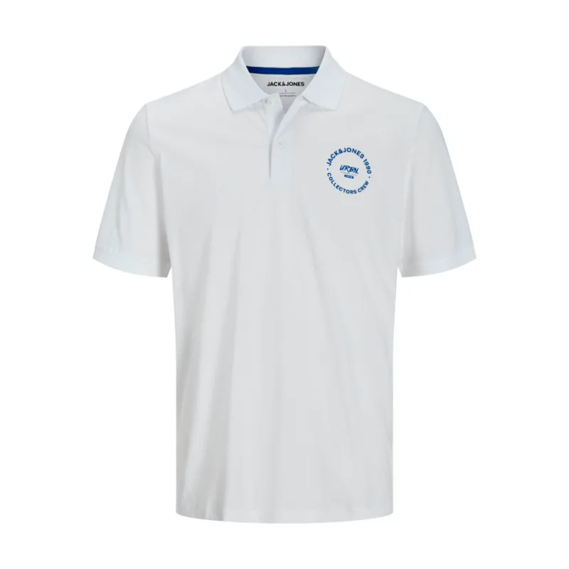 Ζέρσευ πόλο μπλουζάκι "Simon Polo",by Jack&Jones - ΛΕΥΚΟ