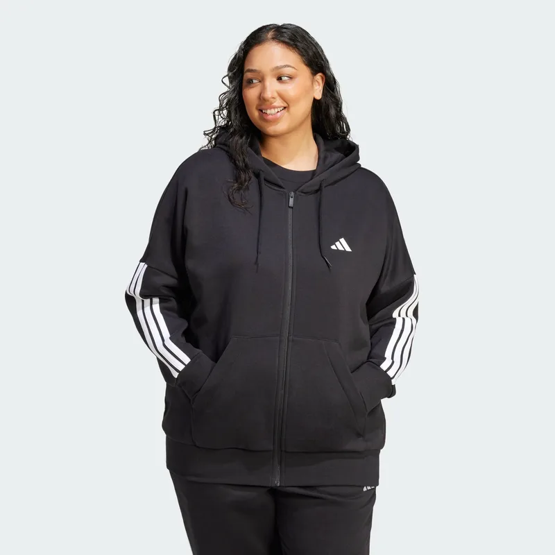 adidas Sportswear Essentials 3-Stripes Full-Zip Fleece Γυναικεία Μπλούζα με Κουκούλα (9000241335_22872)