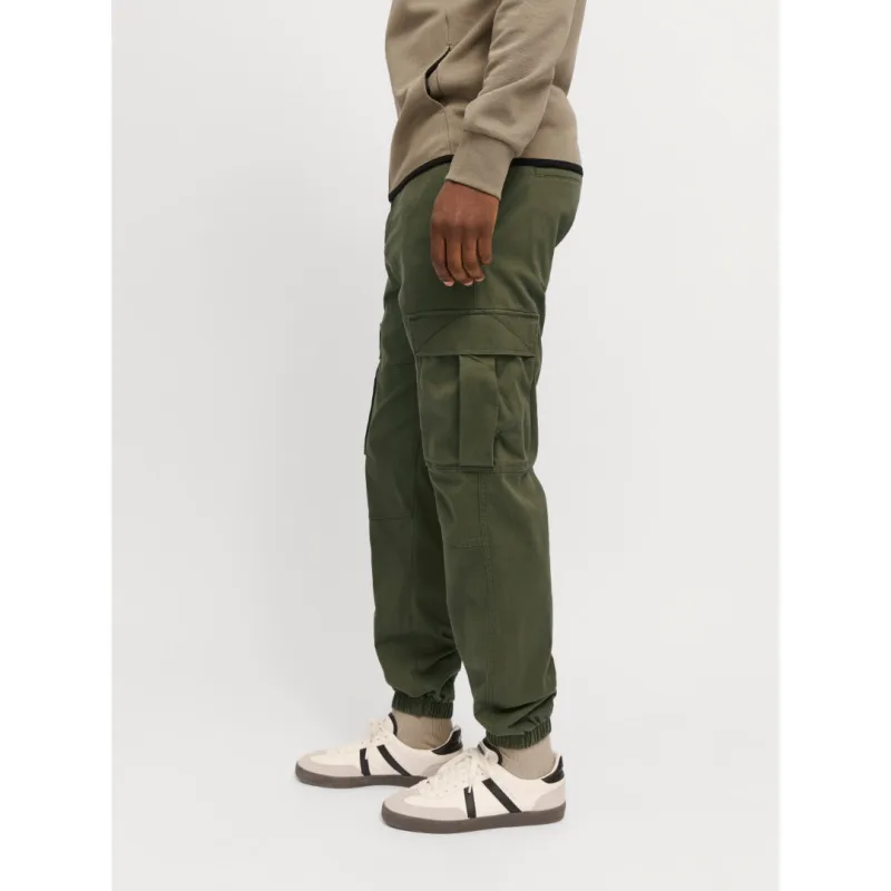 Jack&Jones ελαστικό cargo παντελόνι "Kane Jonnie"σε loose fit γραμμή,με λάστιχο στο μπατζάκι - Olive Night