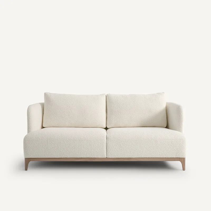 Καναπές με μπουκλέ ταπετσαρία Μ101xΠ180xΥ78cm