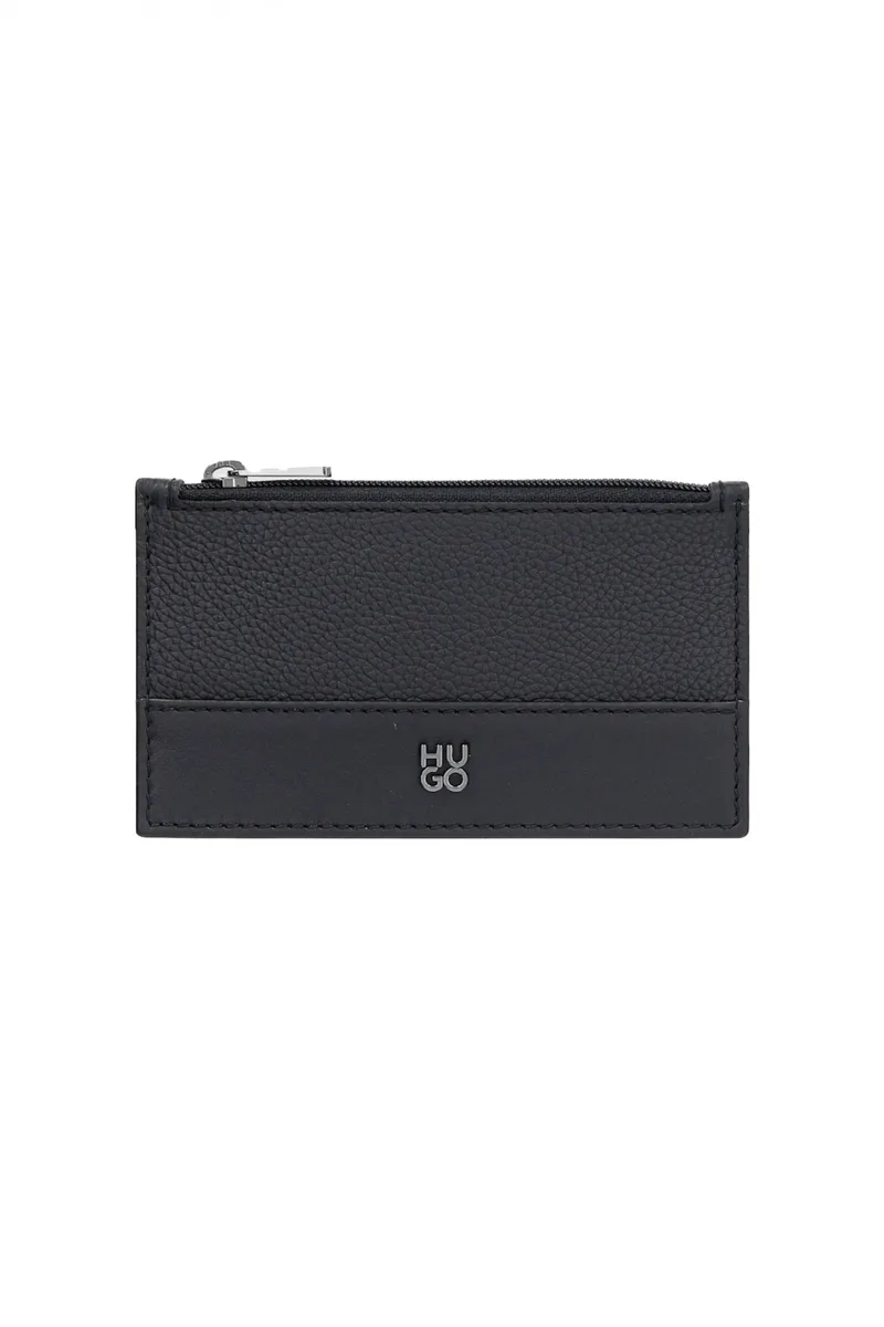 HUGO ΘΗΚΗ ΚΑΡΤΩΝ QUANTIC_ZIP_CARDCASE ΜΑΥΡΟ