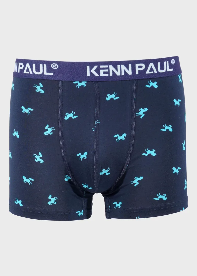 Ανδρικό boxer εξωτερικό λάστιχο all print horses NAVY