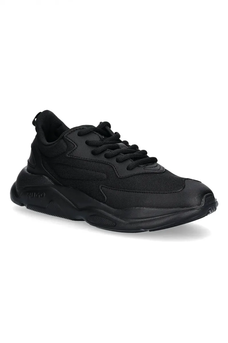 HUGO ΠΑΠΟΥΤΣΙΑ SNEAKERS LEON_RUNN_RNBP LOGO ΜΑΥΡΟ