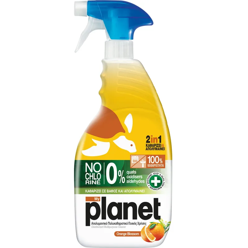 My Planet Πορτοκαλί Blossom Cleaner Απολυμαντικό Πολυκαθαριστικό Γενικής Χρήσης με Άρωμα Άνθους Πορτοκαλιού 600ml