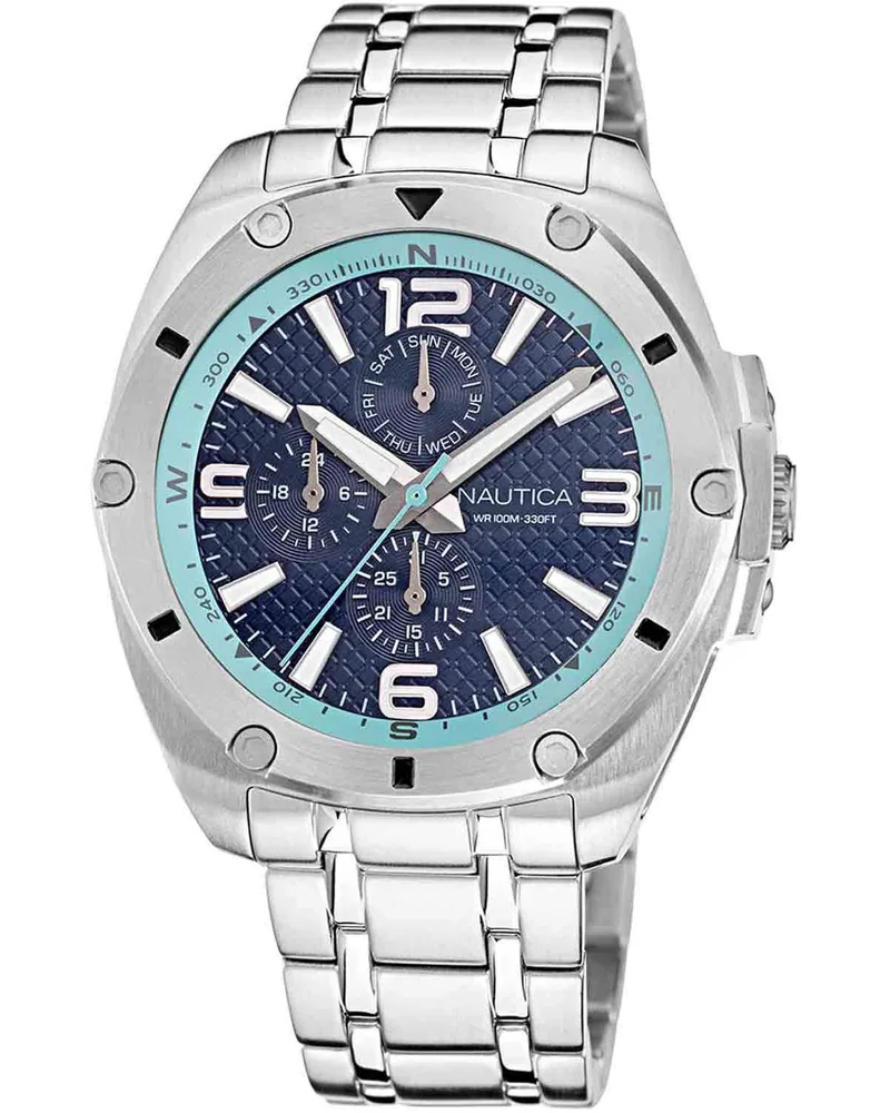 NAUTICA Tin Can Bay - NAPTCS225, Silver case with Stainless Steel Bracelet
