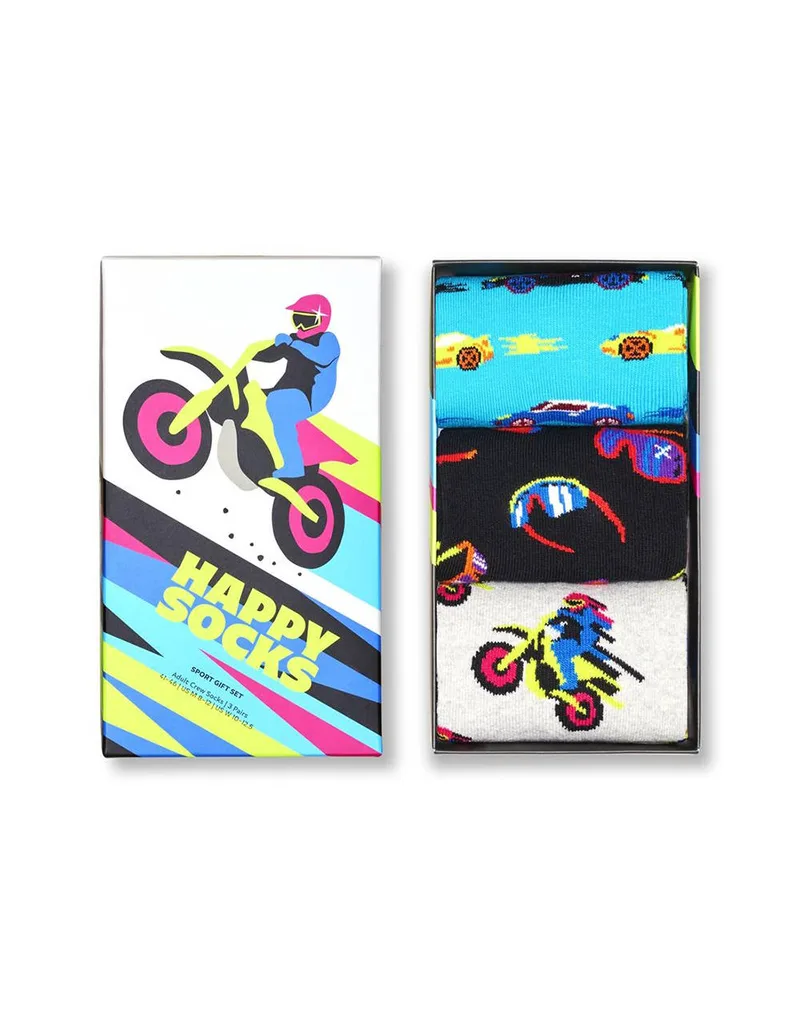 HAPPY SOCKS 3-Pack Fast Sports Socks Gift Set P003364-1000 Multi