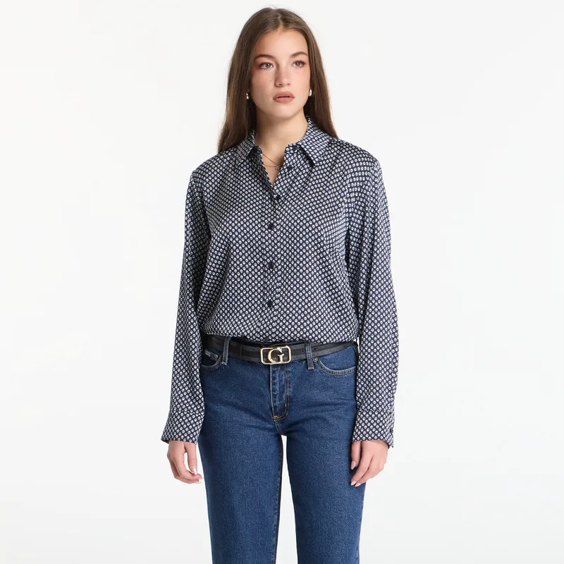 Πουκάμισο Michael Kors Satin Ls Shirt Midnight Blue L