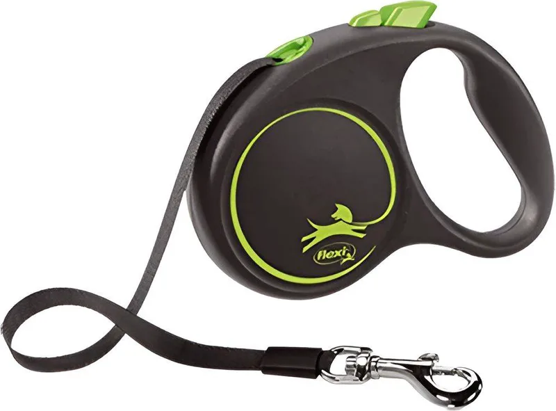 ΟΔΗΓΟΣ FLEXI BLACK DESIGN TAPE LEAD ΜΑΥΡΟ ΠΡΑΣΙΝΟ SMALL 5Μ ΕΩΣ 15KG
