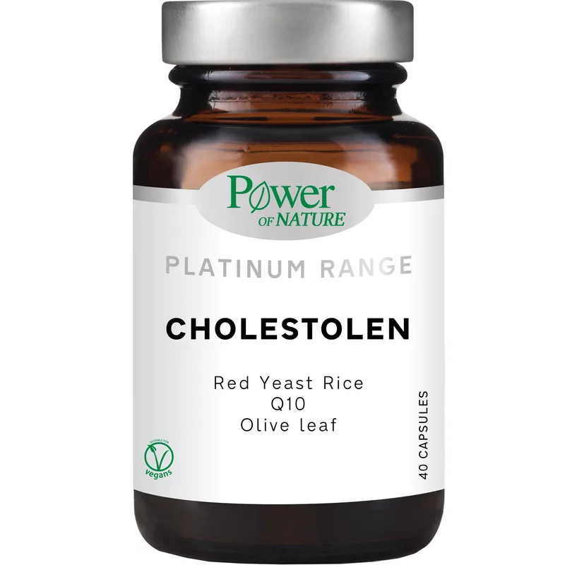 Power Health Platinum Range Cholestolen Συμπλήρωμα Διατροφής Εκχυλίσματος Φύλλων Ελιάς, Q10, Κόκκινης Μαγιάς, Βιταμινών & Μετάλλων για τη Μείωση & Διατήρηση της Χοληστερόλης σε Υγιή Επίπεδα 40caps