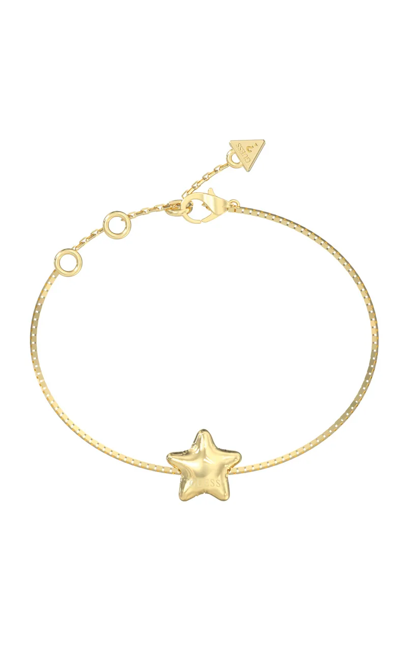 GUESS STEEL ICONIQUE JUBB05546JWYGL Βραχιόλι Χρυσό Με Αστέρι Και Λογότυπο