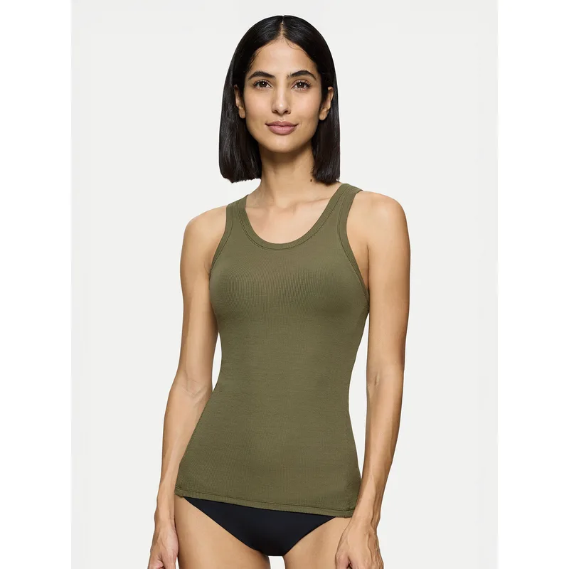 Triumph Τοπ Beauty Layers 10221176 Πράσινο Slim Fit