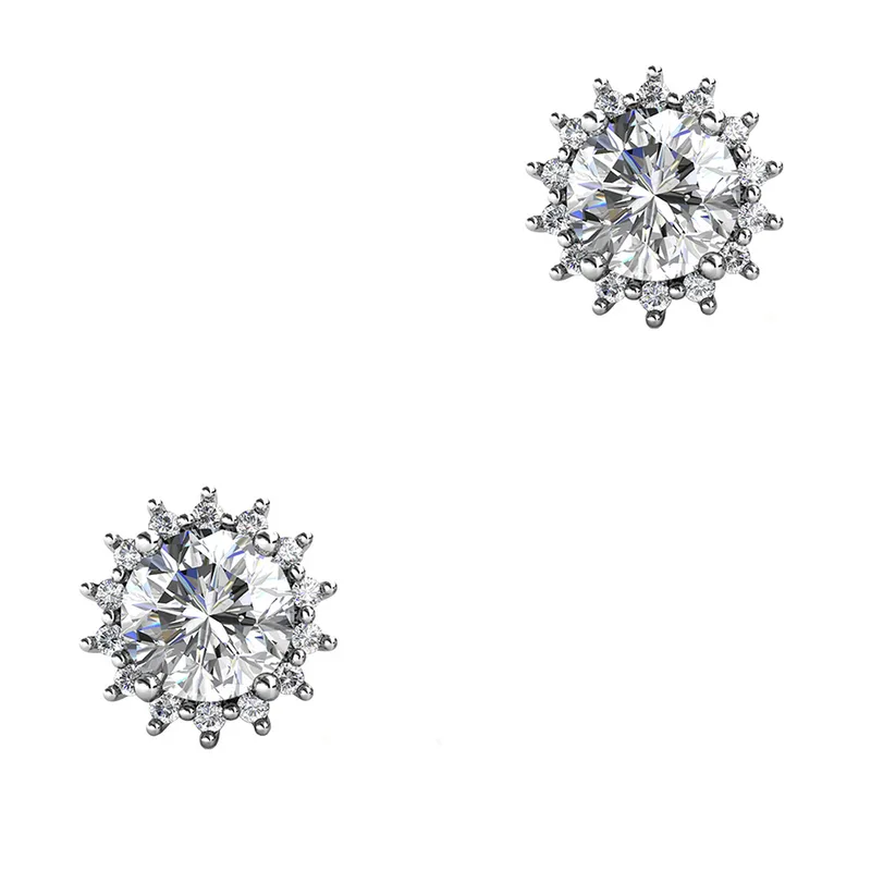 Σκουλαρίκια με Moissanite Diamonds από Ασήμι SK3781