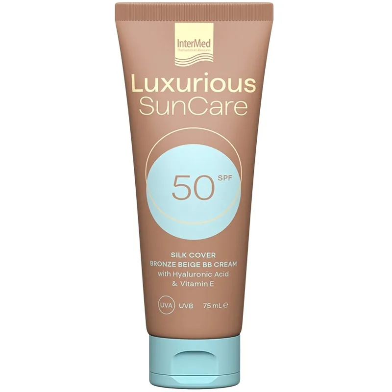 Luxurious Sun Care Silk Cover BB Cream with Hyaluronic Acid Spf50 Αντηλιακή Κρέμα Προσώπου Υψηλής Προστασίας με Χρώμα 75ml - Bronze Μπεζ