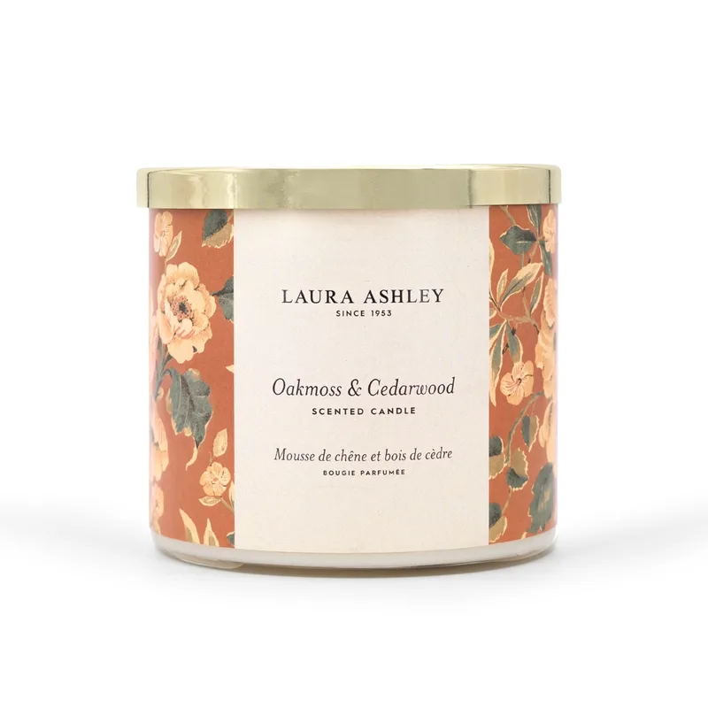 Laura Ashley Αρωματικό Κερί Oakmows & Cedarwood 400gr