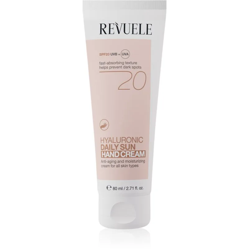 Revuele Daily Sun Hyaluronic Hand Cream SPF 20 ενυδατική προστατευτική κρέμα για τα χέρια SPF 20 80 ml