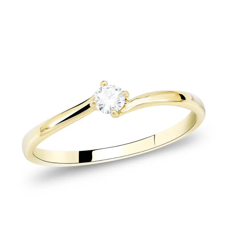 Diamond Group Μονόπετρο Δαχτυλίδι με Διαμάντι Brilliant από Kίτρινο Χρυσό 18 Καρατίων DDX402
