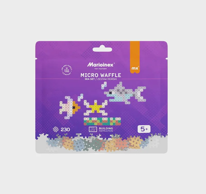 Παιχνίδι με τουβλάκια Marioinex Micro Waffle - Sea set (230 τμχ.)