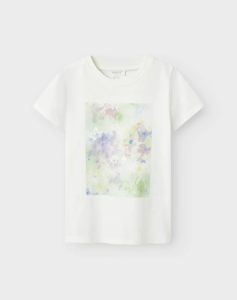 NAME IT NKFBATU SS TOP BOX 13238726-Cloud DancerArcadiangreen OffWhite