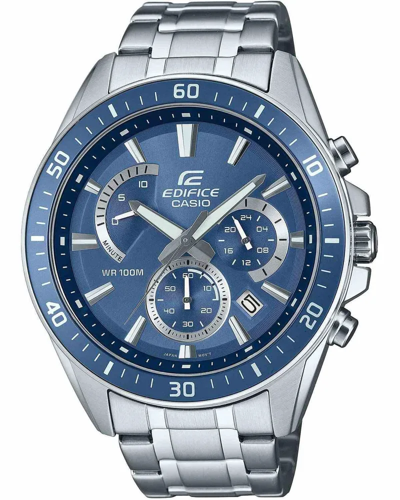 CASIO Edifice Chronograph - EFR-552D-2AVUEF, Silver case with Stainless Steel Bracelet