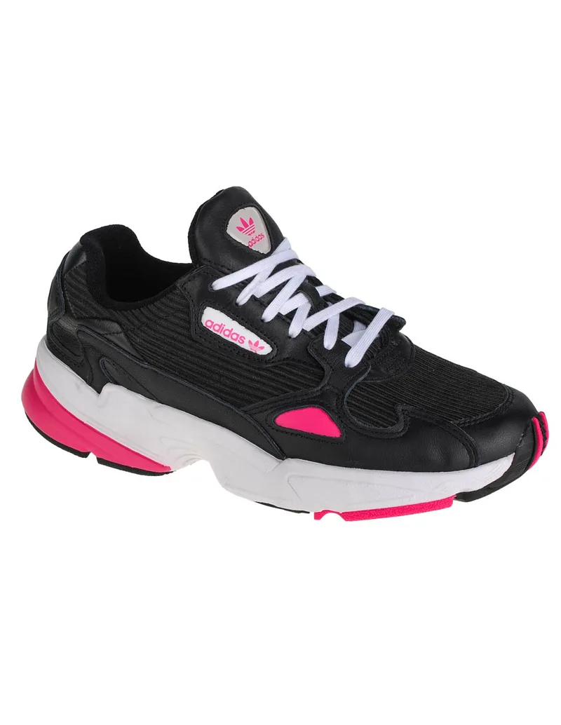 Adidas Falcon Γυναικεία Chunky Sneakers Core Black / Shock Ροζ / Cloud White EE5123