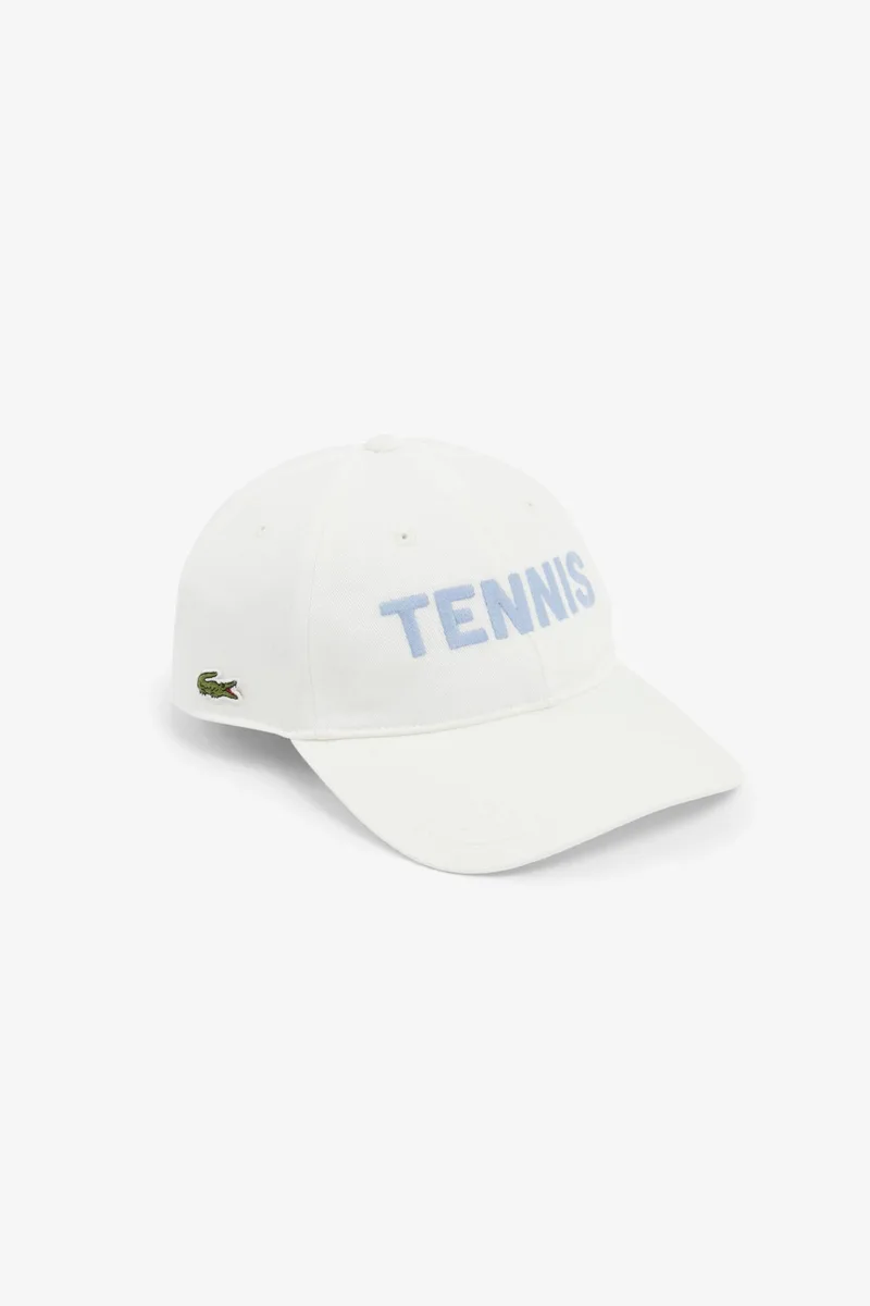 Lacoste unisex καπέλο jockey με κέντημα Tennis και λογότυπο - RK2634 Λευκό