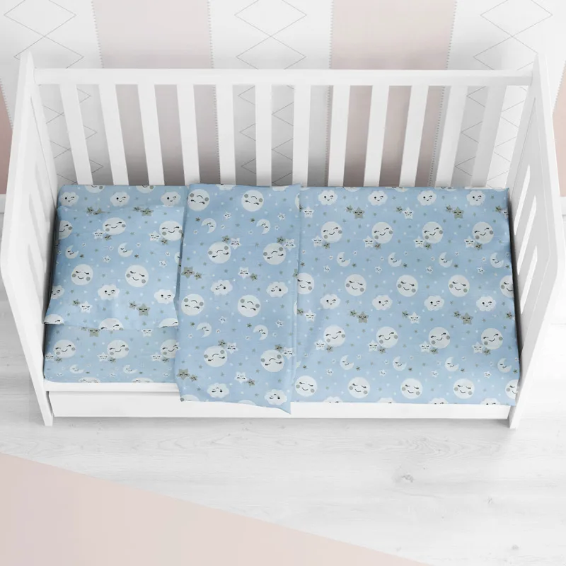 Σεντόνια Κούνιας Σετ Dimcol Smile 81 Blue 120x160
