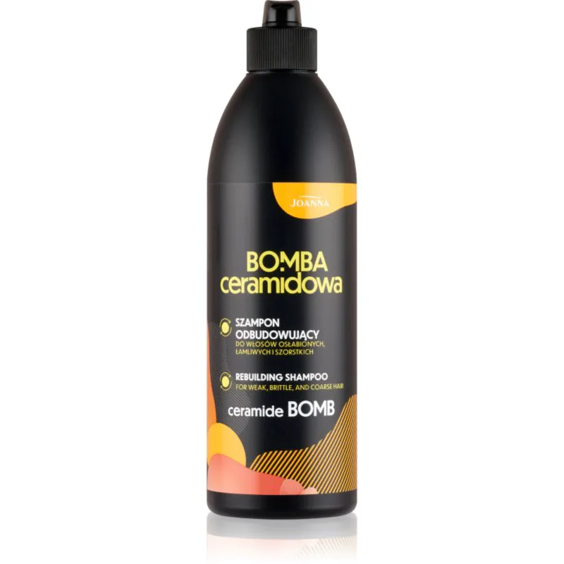 Joanna Ceramide Bomb Rebuilding Shampoo αναγεννητικό σαμπουάν για εύθραυστα και ταλαιπωρημένα μαλλιά 500 ml
