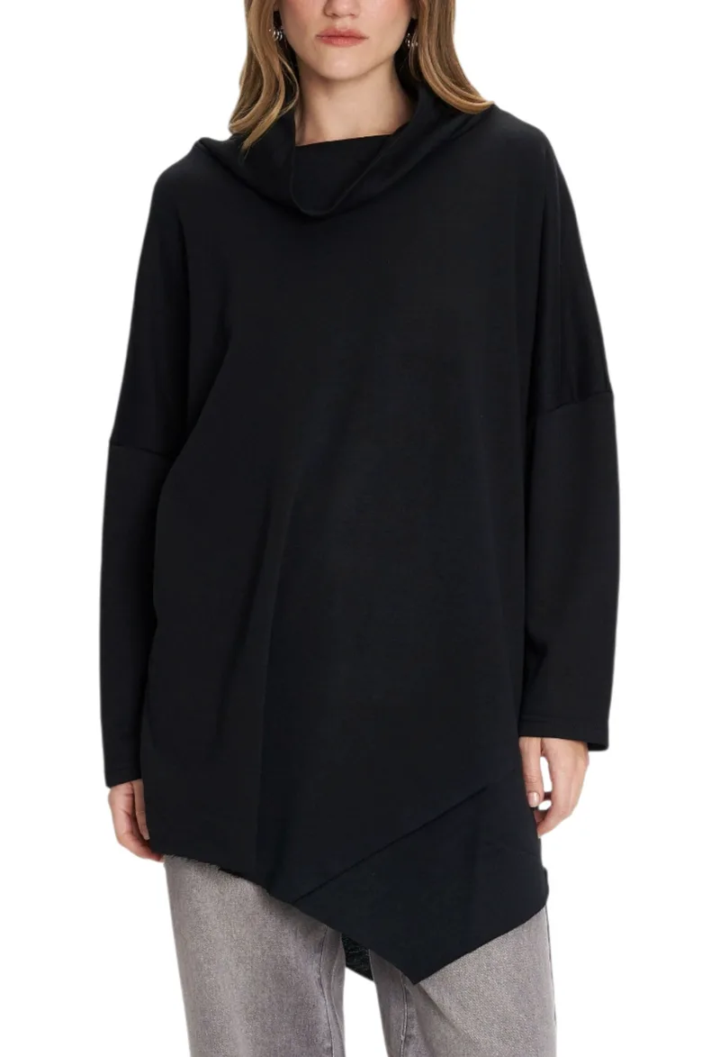 Μπλούζα Μακρυμάνικη Ale Μονόχρωμη 8921592-BLACK Γυναικείο