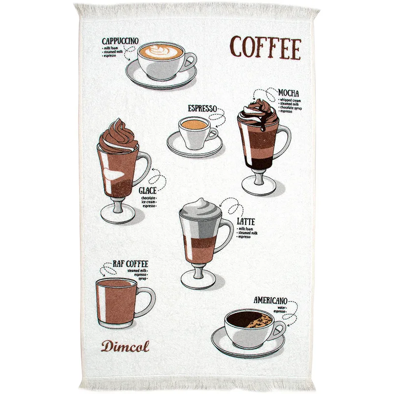 Πετσέτα Κουζίνας 40x60 Dimcol Coffee 03 White 40x60