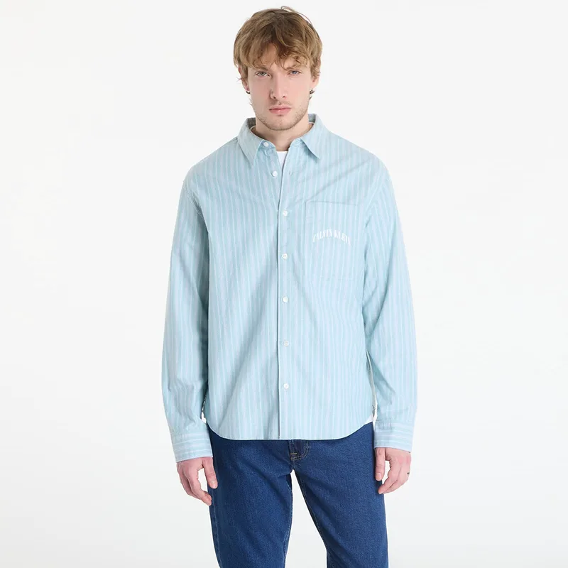 Πουκάμισο Calvin Klein Jeans Ls Yd Stripe Washed Oxford Easy Shirt Wild Green XL